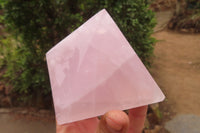 Polished Rose Quartz Pyramids x 3 From Madagascar