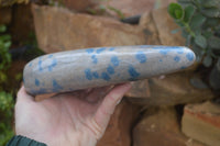 Polished Blue Spinel Spotted Quartz Standing Free Form x 1 From Madagascar