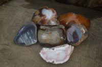 Polished Red Sashe River Agate Nodules x 6 From Zimbabwe