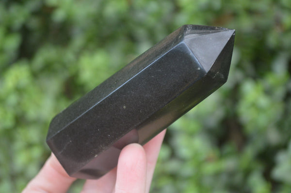 Polished Black Basalt Point-Prisms x 6 From Antsirabe, Madagascar