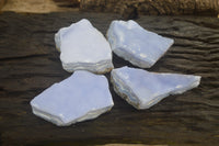 Natural Crystalline Blue Lace Agate Specimens x 4 From Namibia