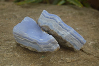 Natural Crystalline Blue Lace Agate Specimens x 4 From Namibia