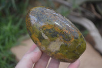 Polished Green Opal Standing Free Forms x 2 From Antsirabe, Madagascar