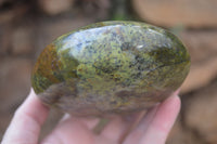 Polished Green Opal Standing Free Forms x 2 From Antsirabe, Madagascar