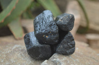 Natural Alluvial Schorl Black Tourmaline Crystals x 20 From Zimbabwe