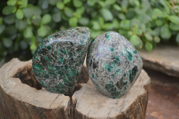 Polished Rare Emerald Mica In Matrix Standing Free Forms x 6 From Mutoko, Zimbabwe