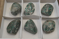 Polished Rare Emerald Mica In Matrix Standing Free Forms x 6 From Mutoko, Zimbabwe