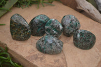 Polished Rare Emerald Mica In Matrix Standing Free Forms x 6 From Mutoko, Zimbabwe