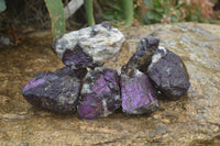 Natural Metallic Purpurite Cobbed Specimens x 6 From Erongo, Namibia