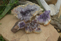 Natural Zululand Amethyst Geodes x 4 From Jozini, South Africa