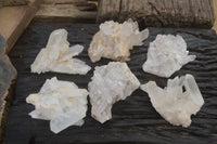 Natural Clear Quartz Clusters x 6 From Madagascar