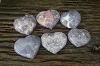 Polished Lepidolite With Rubellite Hearts x 6 From Madagascar