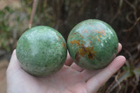 Polished Chrysoprase Sphere-Balls x 6 From Madagascar