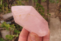 Polished Double Terminated Rose Quartz Points x 6 From Madagascar