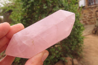 Polished Double Terminated Rose Quartz Points x 6 From Madagascar