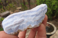 Natural Crystalline Blue Lace Agate Plates x 6 From Namibia