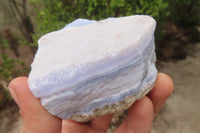 Natural Crystalline Blue Lace Agate Plates x 6 From Namibia