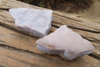 Natural Crystalline Blue Lace Agate Plates x 6 From Namibia