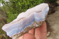 Natural Crystalline Blue Lace Agate Plates x 6 From Namibia