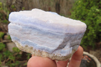 Natural Crystalline Blue Lace Agate Plates x 6 From Namibia