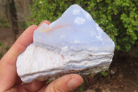 Natural Blue Lace Agate Plate Specimens x 2 From Namibia