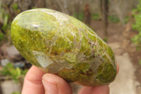 Polished Green Opal Standing Free Forms x 6 From Antsirabe, Madagascar