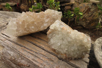 Natural Zululand Clear Calcitic Quartz x 2 from Zululand, South Africa