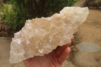 Natural Zululand Clear Calcitic Quartz x 2 from Zululand, South Africa