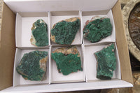 Natural Crystalline Malachite Specimens x 6 From Kasompe, Congo