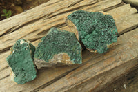 Natural Crystalline Malachite Specimens x 6 From Kasompe, Congo