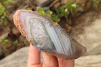 Polished On One Side Red Sashe River Agate Nodules x 6 From Sashe River, Zimbabwe