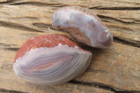 Polished On One Side Red Sashe River Agate Nodules x 6 From Sashe River, Zimbabwe