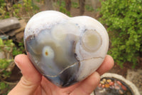 Polished Banded Agate Hearts x 6 From Madagascar