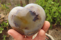 Polished Banded Agate Hearts x 6 From Madagascar