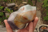 Polished Polychrome Jasper Flames x 3 From Mahajanga, Madagascar