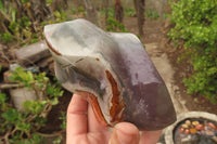 Polished Polychrome Jasper Flames x 3 From Mahajanga, Madagascar