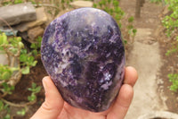 Polished Silver Leaf Lepidolite Standing Free Forms x 3 From Zimbabwe