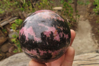 Polished Rhodonite Sphere-Ball x 2 From Ambindavato, Madagascar