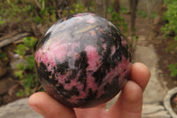 Polished Rhodonite Sphere-Ball x 2 From Ambindavato, Madagascar