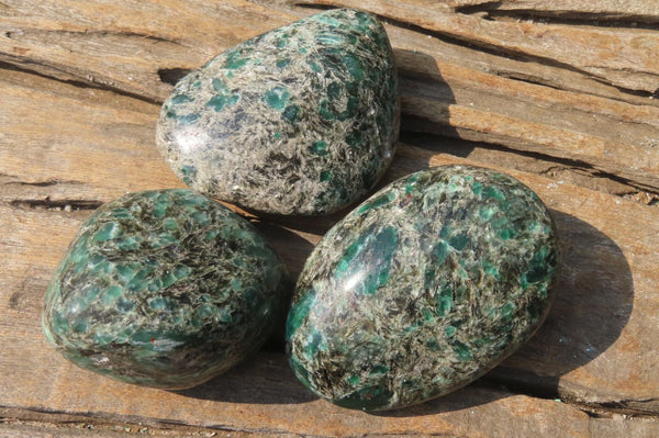 Polished Emeralds In Matrix Free Forms x 6 From Sandawana, Zimbabwe