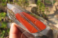 Polished Bloodstone Point-Prism x 1 From Swaziland