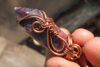 Polished Mixed Copper Wire Wrapped Pendants x 6 From Southern Africa