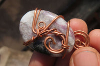 Polished Mixed Copper Wire Wrapped Pendants x 6 From Southern Africa