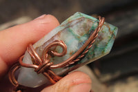 Polished Mixed Copper Wire Wrapped Pendants x 6 From Southern Africa