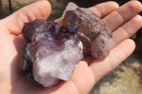 Natural Smokey Window Amethyst Crystals x 12 From Chiredzi, Zimbabwe