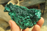 Natural Silky Malachite Specimens x 3 From Congo