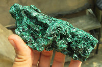 Natural Silky Malachite Specimens x 3 From Kasompe, Congo