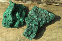 Natural Silky Malachite Specimens x 3 From Congo