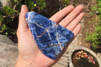 Polished Sodalite Standing Free Forms x 3 From Kunene River, Namibia