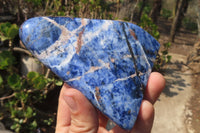 Polished Sodalite Standing Free Forms x 3 From Kunene River, Namibia